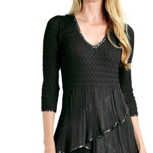 Komarov Embellished Tiered Dress